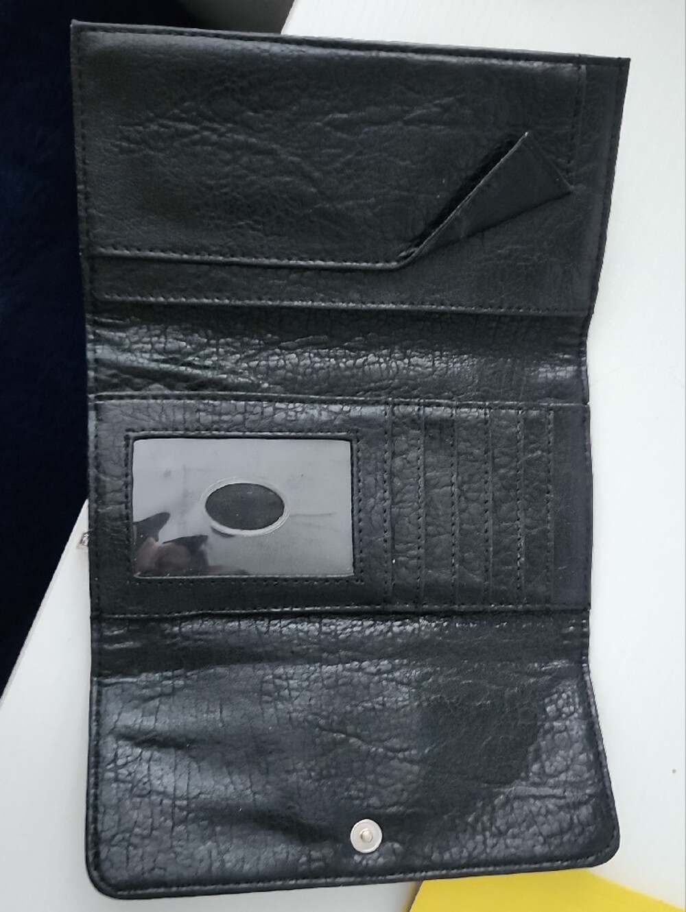 GUESS Black Trifold Wallet with Silver Logo Plate - Picture 3 of 3